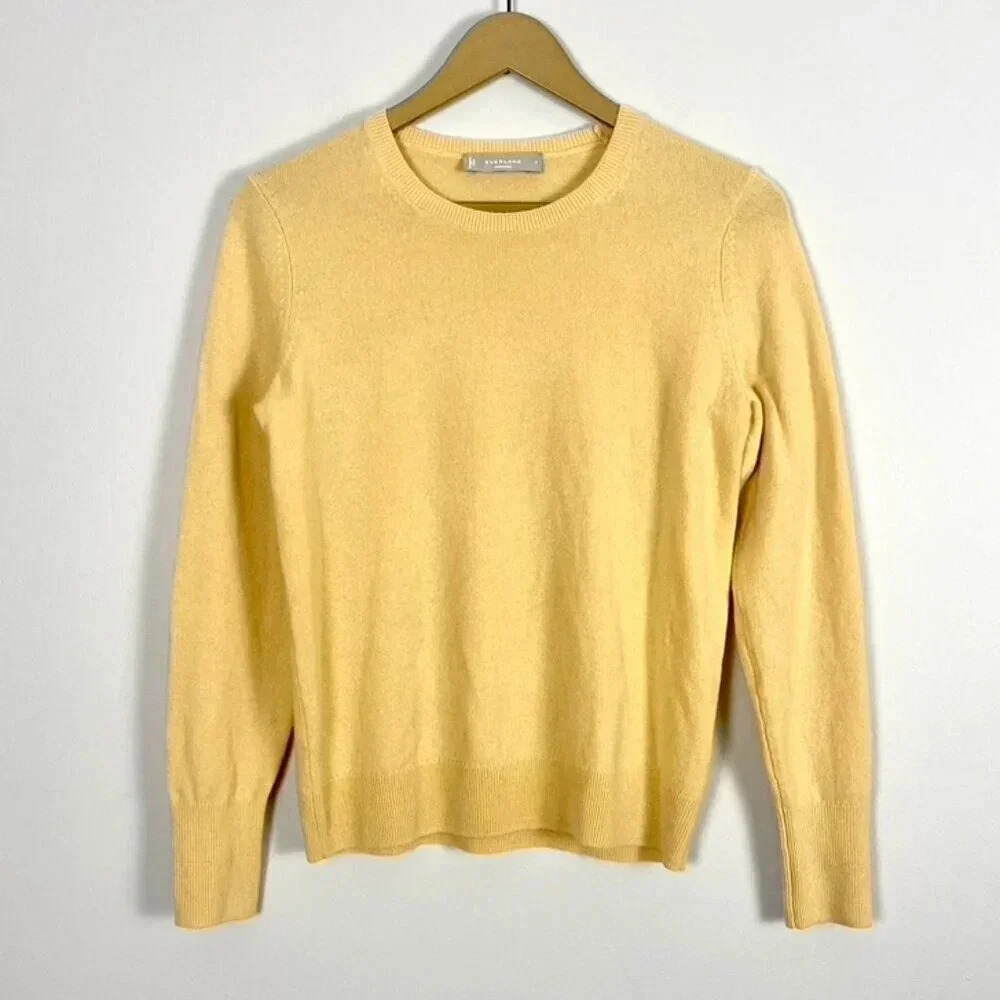 Everlane Yellow 100% Cashmere Crew Neck Sweater
